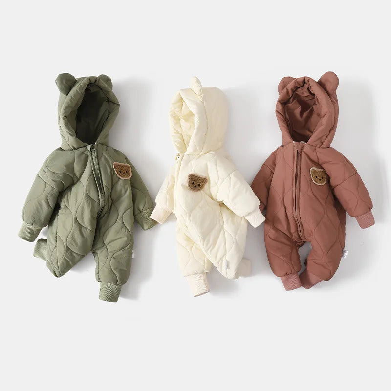 Warm Winter Baby Romper Bear Jumpsuit